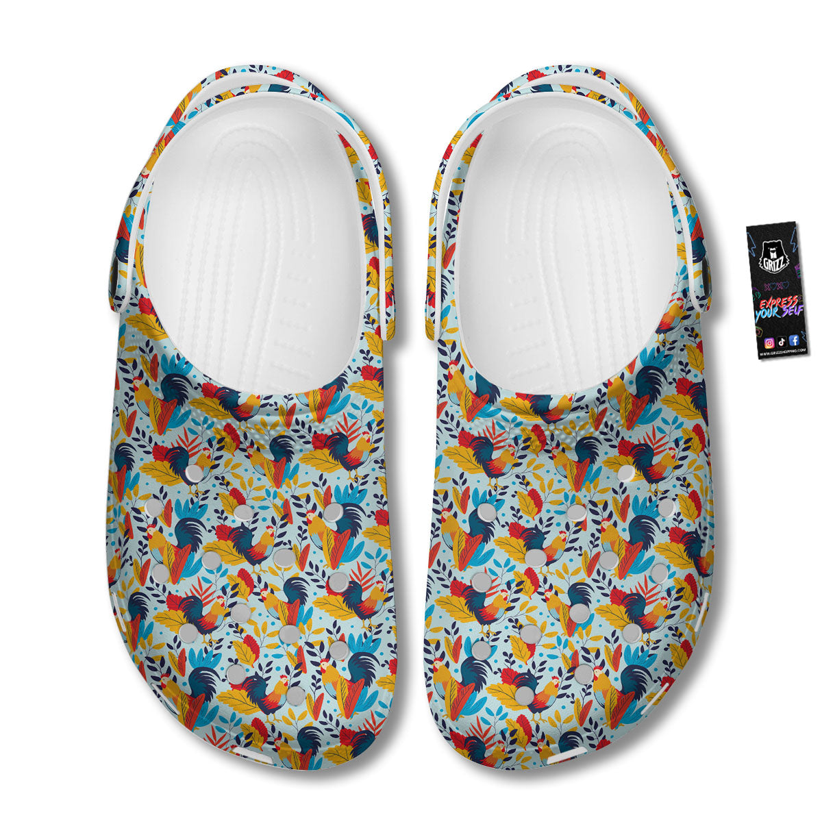 Chicken Exotic Print Pattern Clog-grizzshop