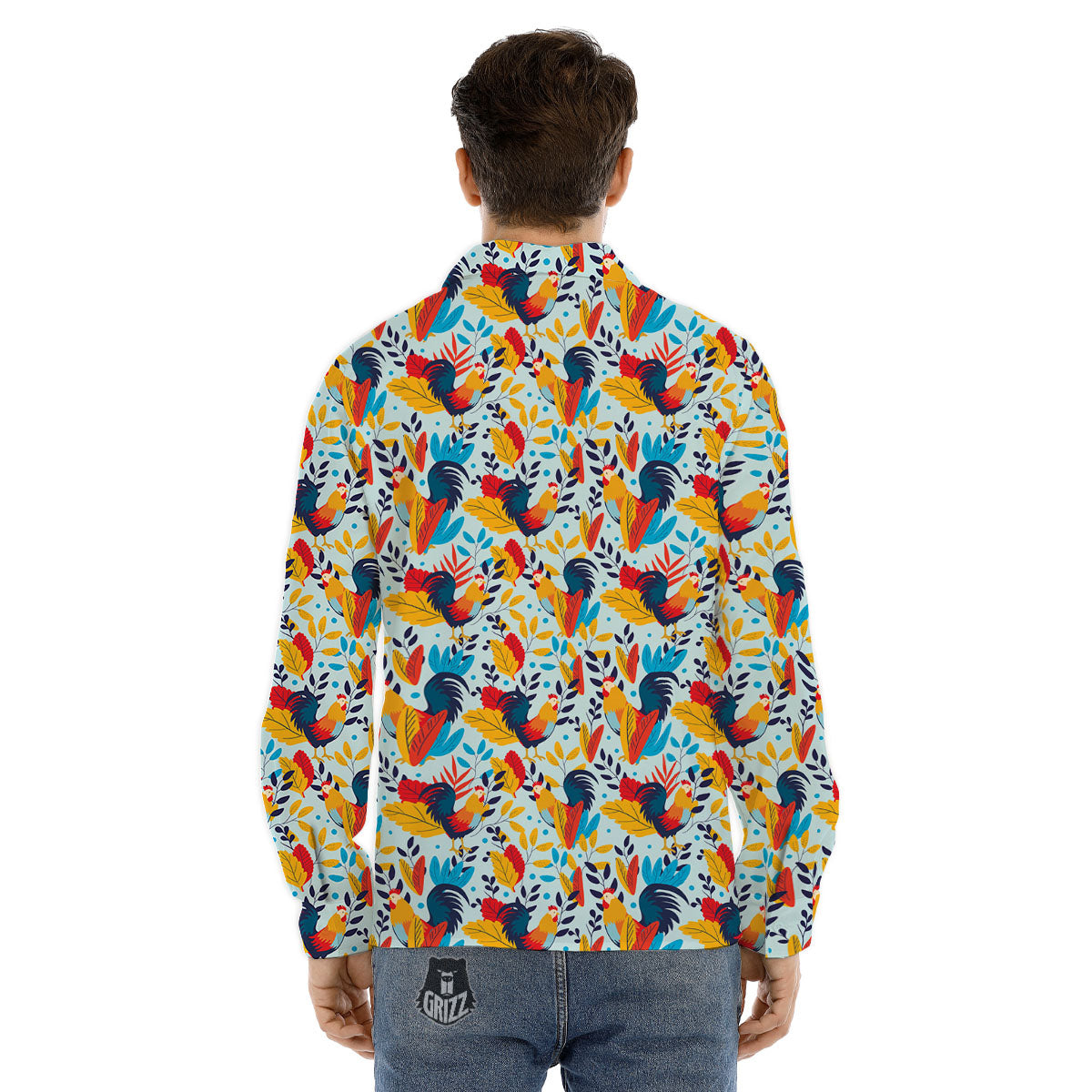 Chicken Exotic Print Pattern Men's Dress Shirts-grizzshop