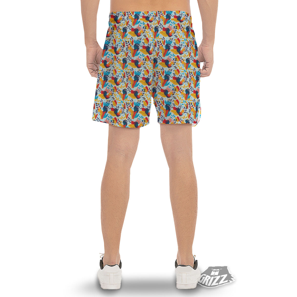 Chicken Exotic Print Pattern Men's Gym Shorts-grizzshop