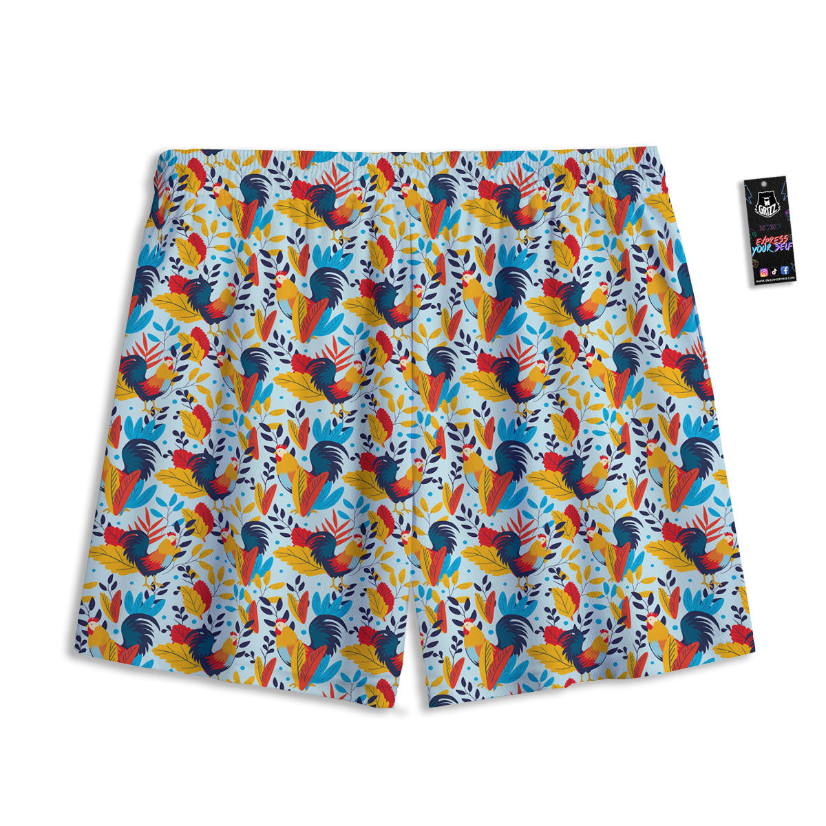 Chicken Exotic Print Pattern Mesh Shorts-grizzshop