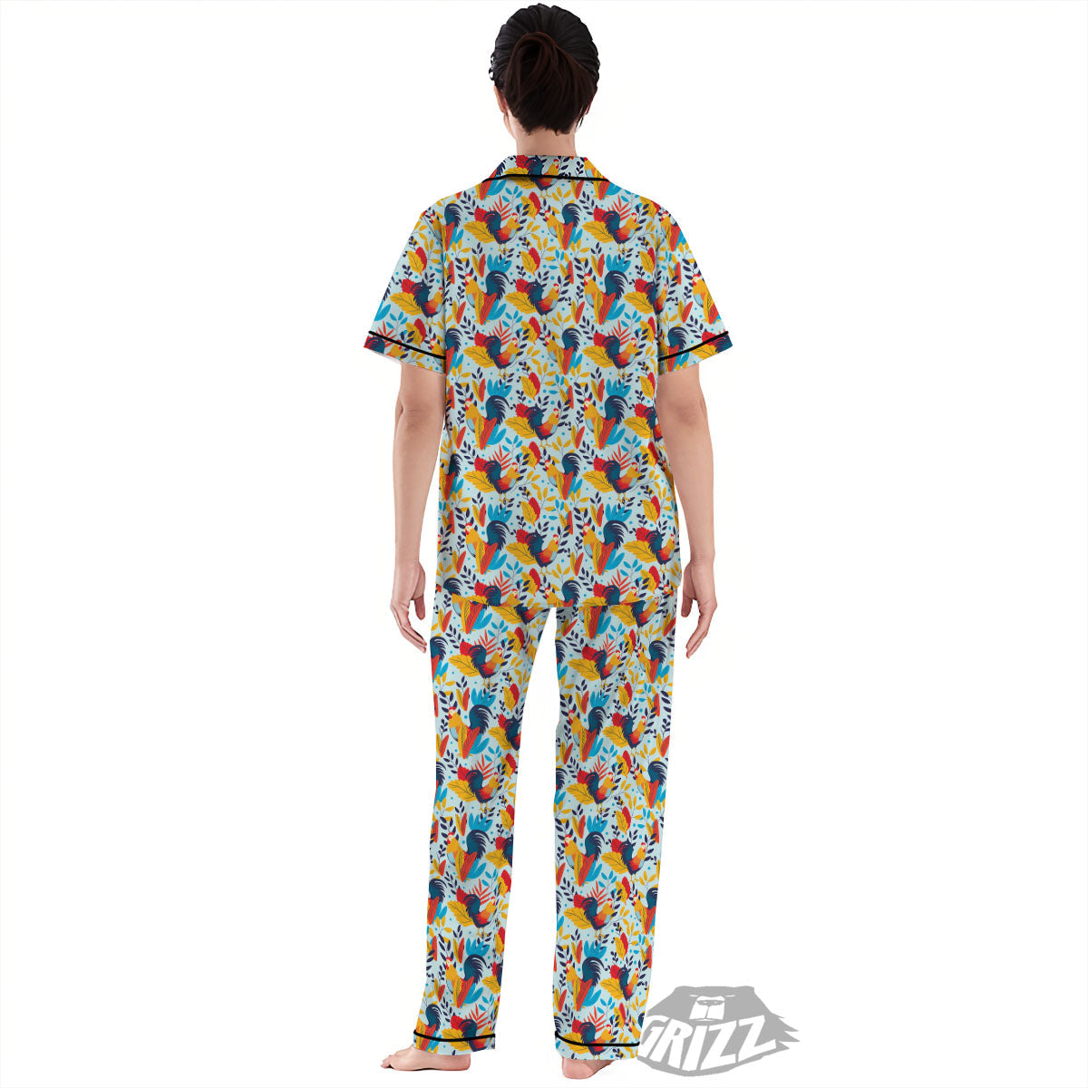 Chicken Exotic Print Pattern Women's Pajamas Set-grizzshop