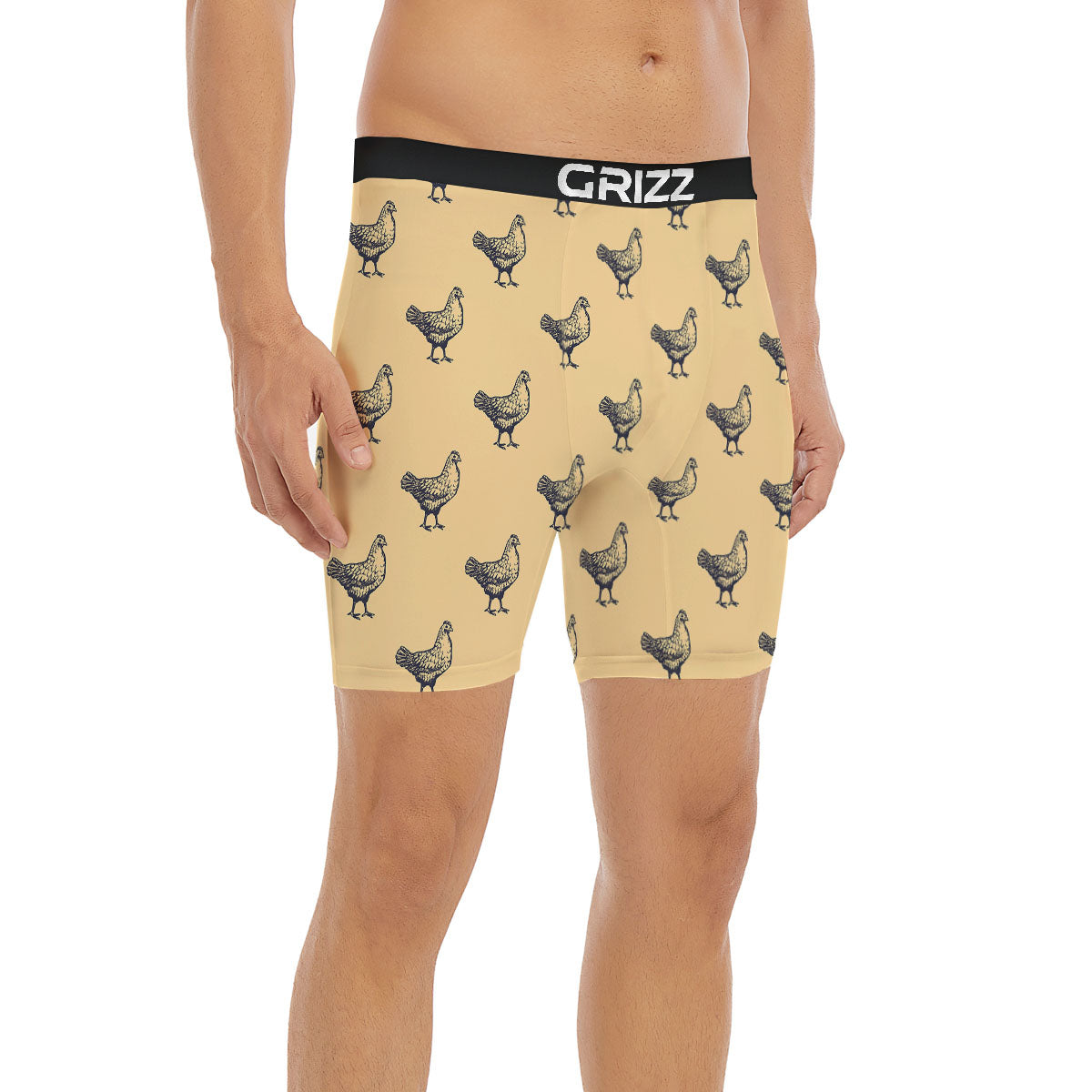 Chicken Hand Drawn Print Pattern Boxer Briefs-grizzshop