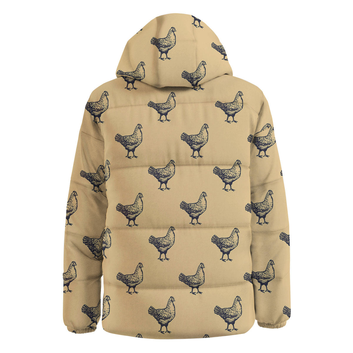 Chicken Hand Drawn Print Pattern Down Jacket-grizzshop