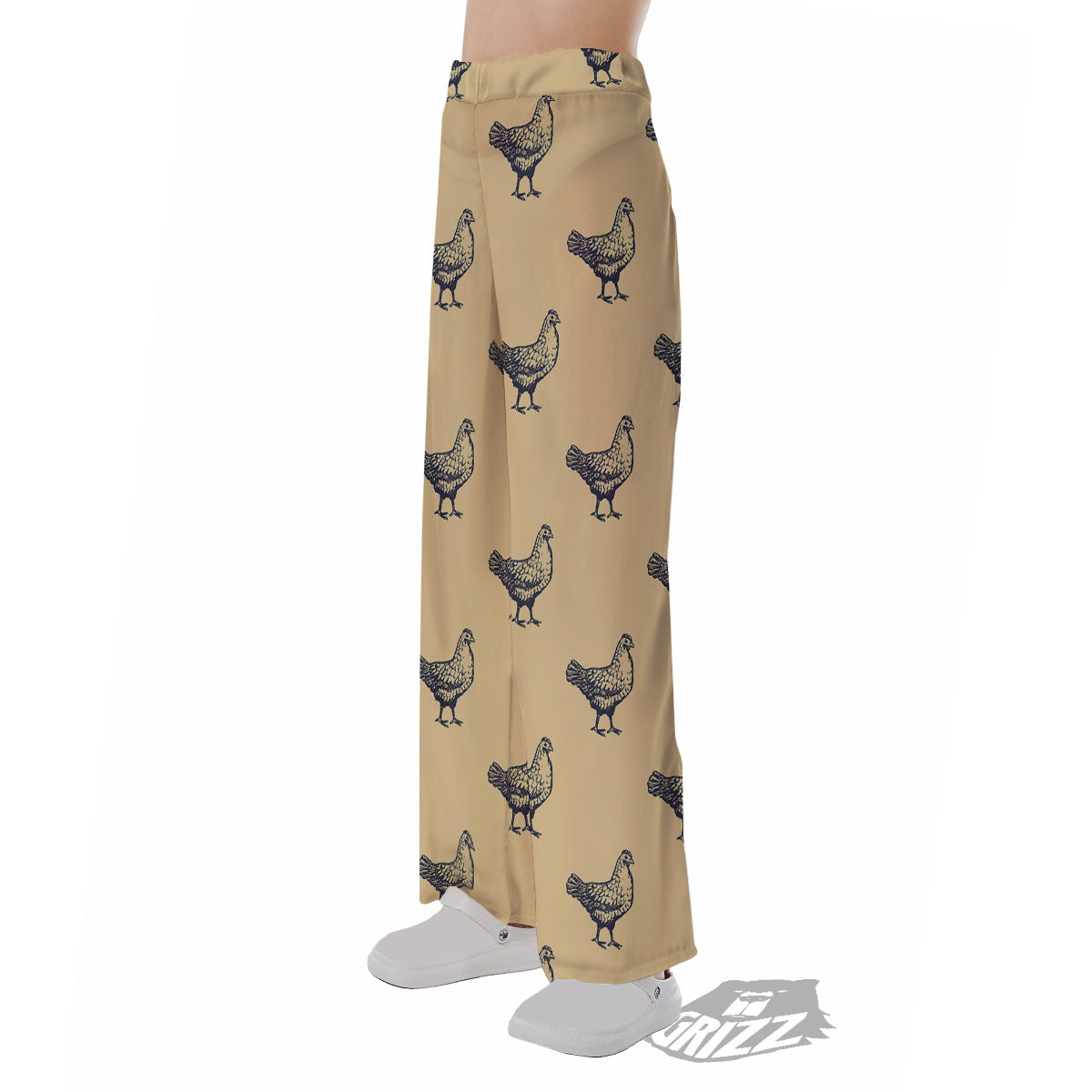 Chicken Hand Drawn Print Pattern Pajama Pants-grizzshop