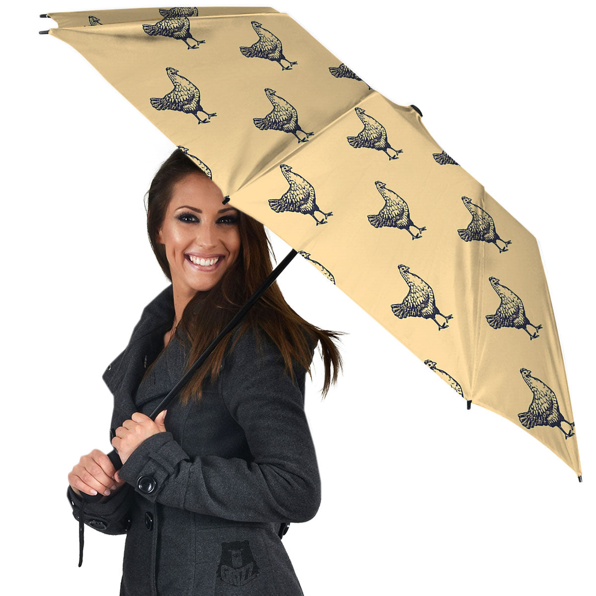Chicken Hand Drawn Print Pattern Umbrella-grizzshop