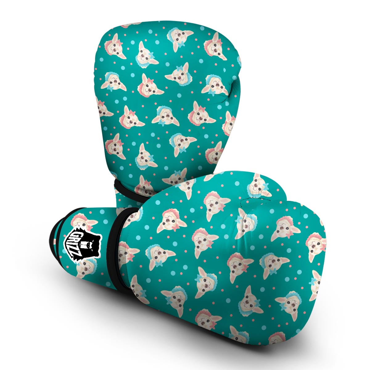 Chihuahua Dot Pattern Print Boxing Gloves-grizzshop