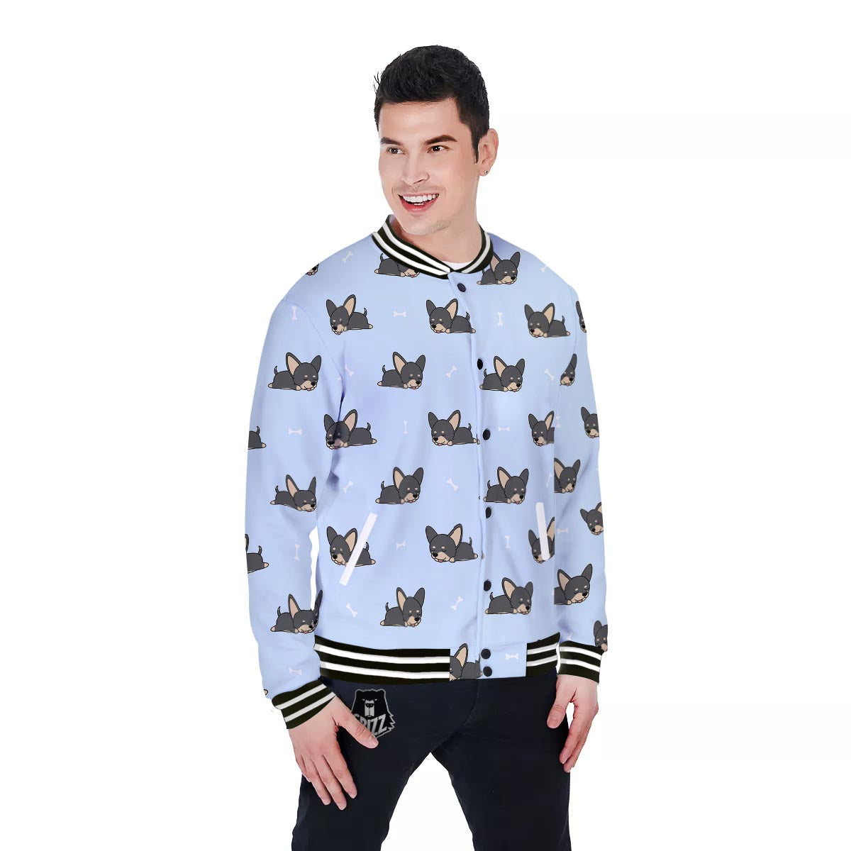 Chihuahua Sleeping Print Pattern Baseball Jacket-grizzshop