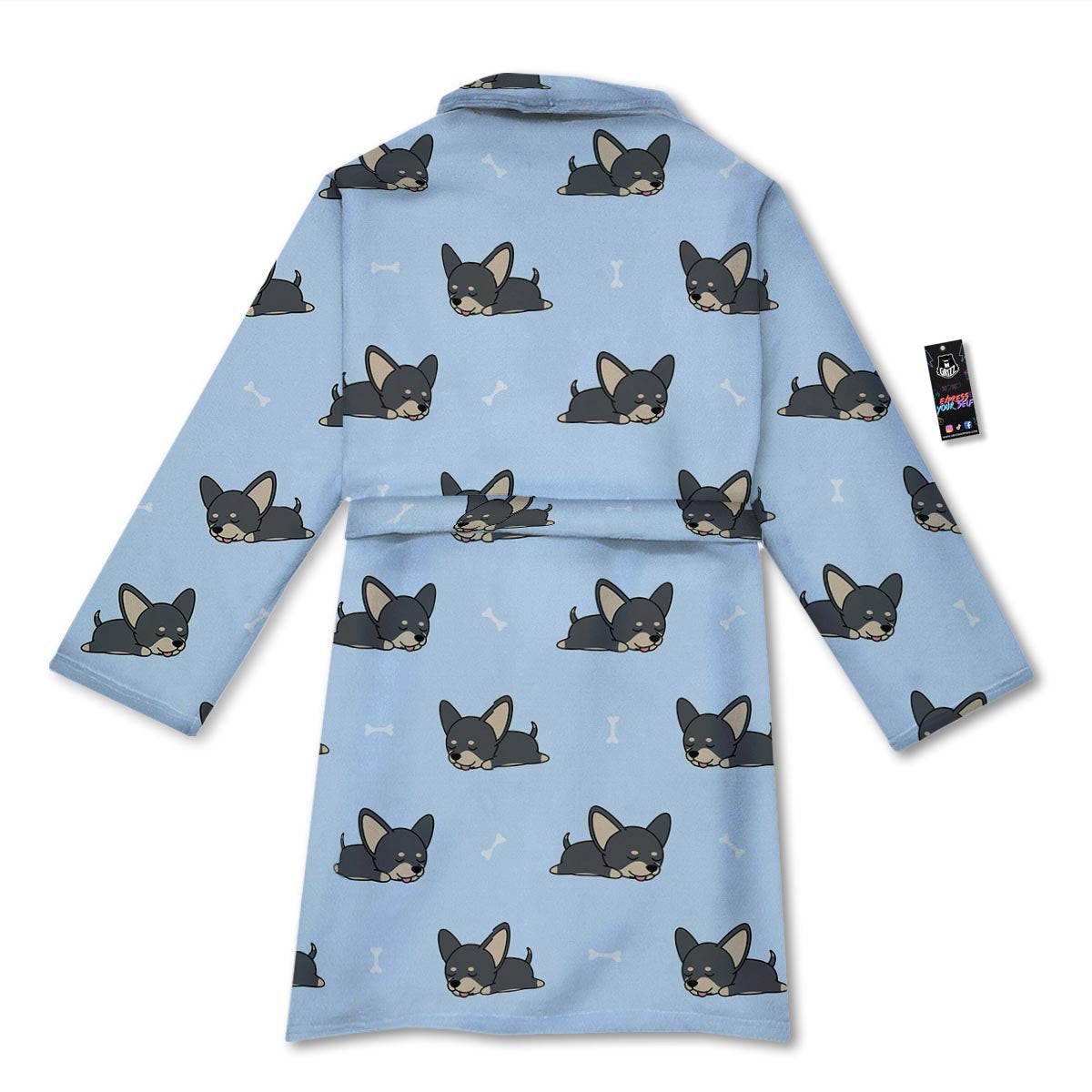 Chihuahua Sleeping Print Pattern Bathrobe-grizzshop