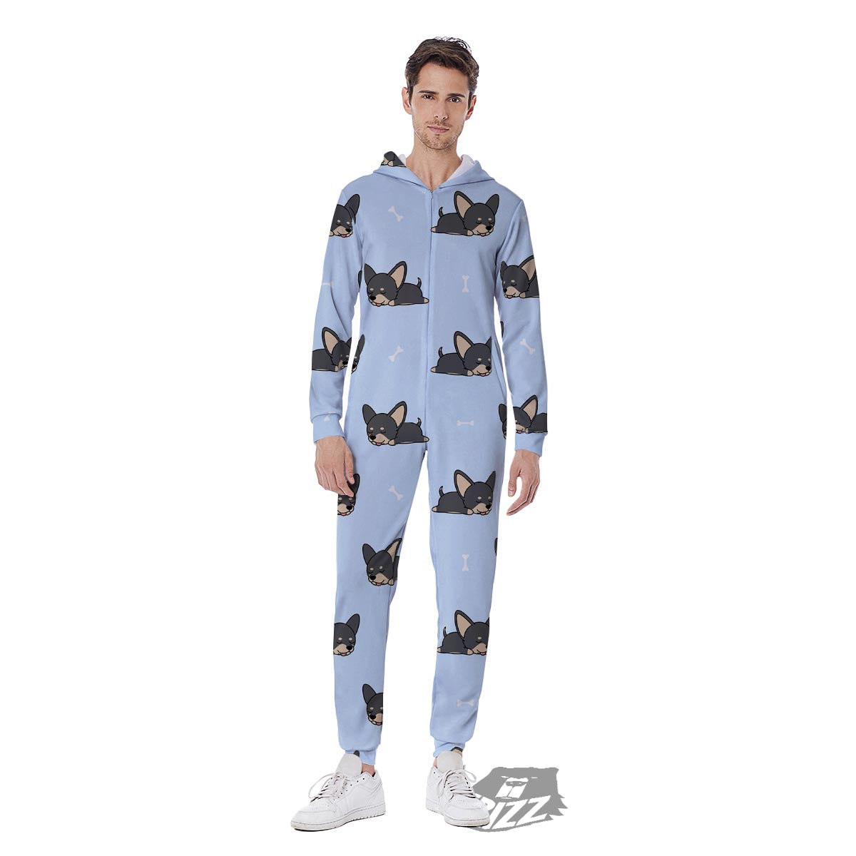 Chihuahua Sleeping Print Pattern Men's Jumpsuit-grizzshop