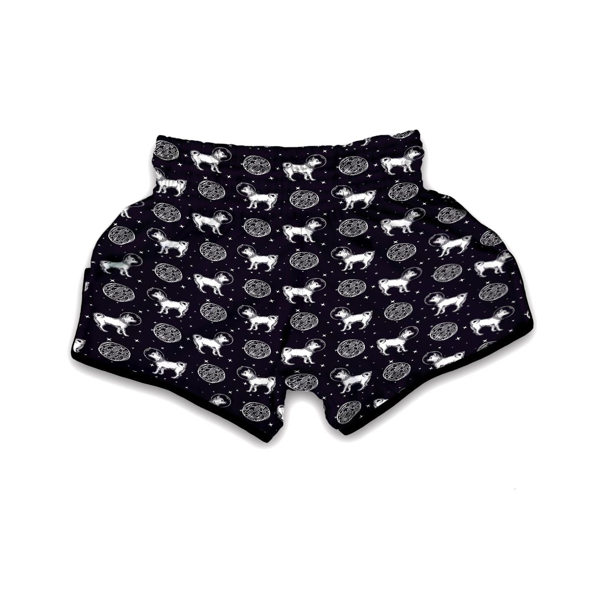 Chihuahua Space Pattern Print Muay Thai Boxing Shorts-grizzshop