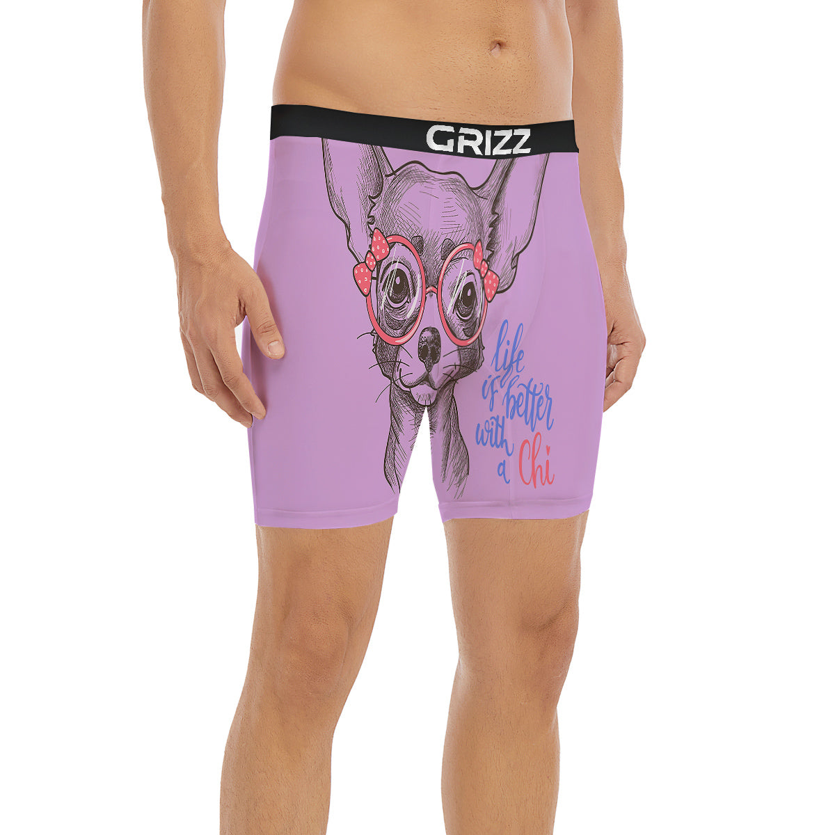 Chihuahua With Glasses Cute Print Boxer Briefs-grizzshop