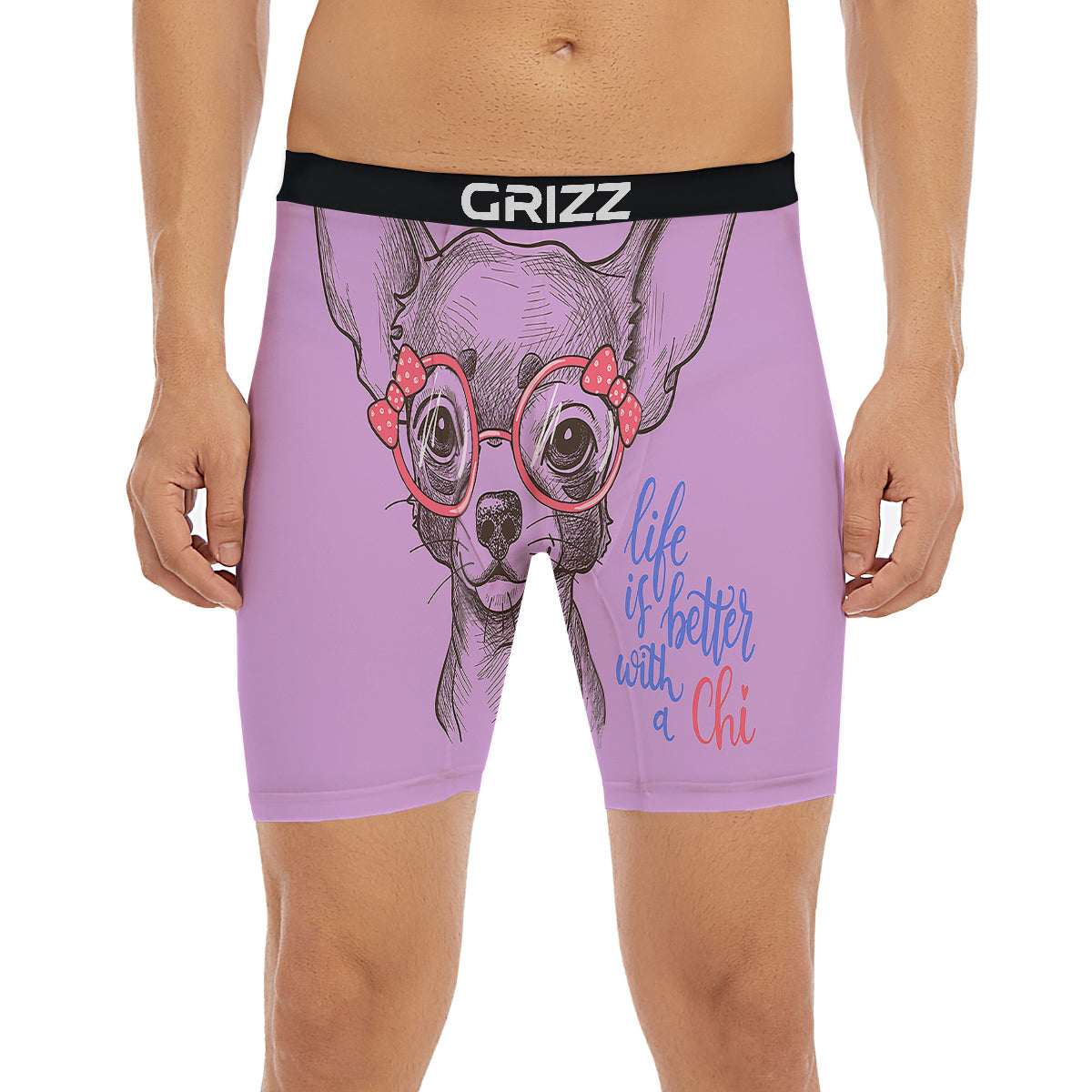 Chihuahua With Glasses Cute Print Boxer Briefs-grizzshop