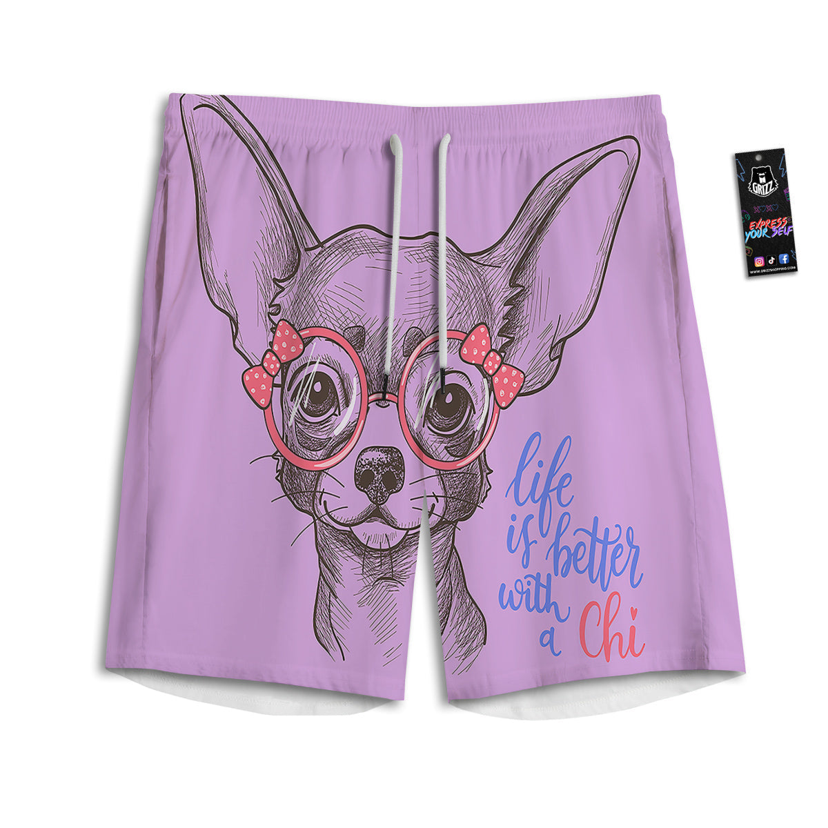 Chain Lightning Print Men's Athletic Shorts