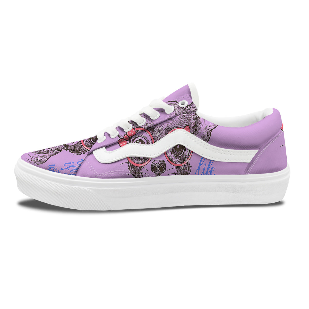 Chihuahua With Glasses Cute Print Skate Shoes-grizzshop