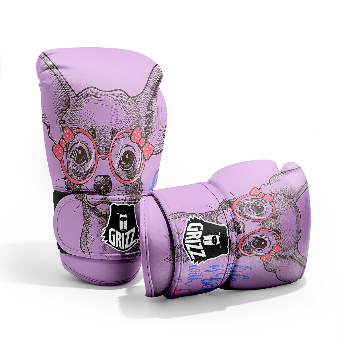 Chihuahua With Glasses Cute Print Pro Boxing Glove