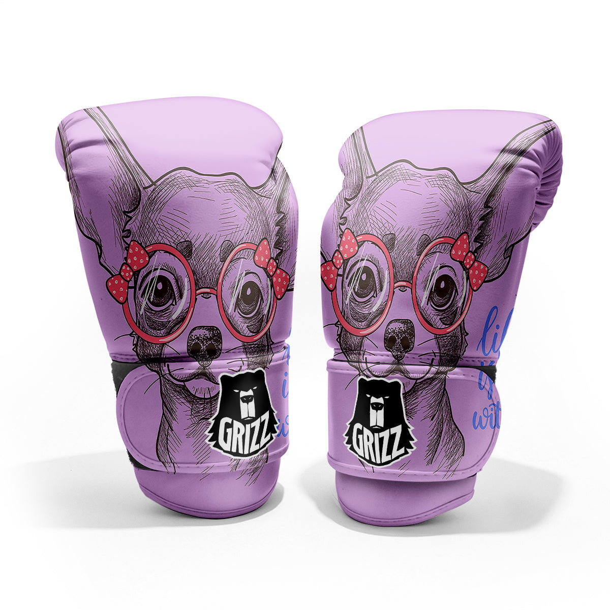 Chihuahua With Glasses Cute Print Pro Boxing Glove