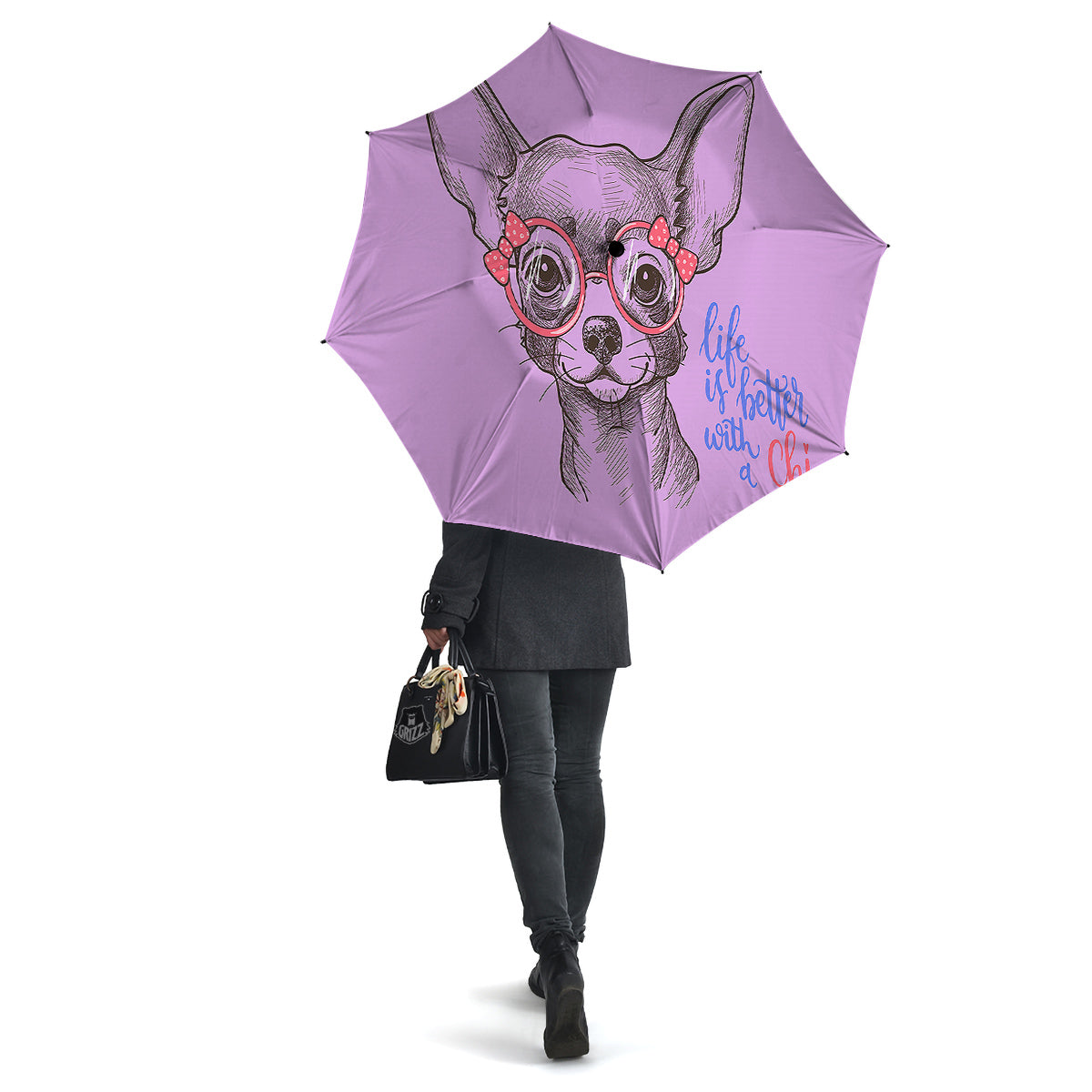 Chihuahua With Glasses Cute Print Umbrella-grizzshop