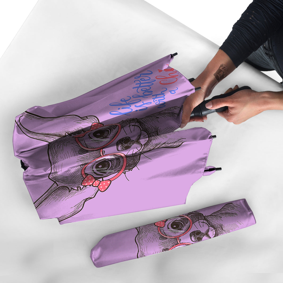 Chihuahua With Glasses Cute Print Umbrella-grizzshop