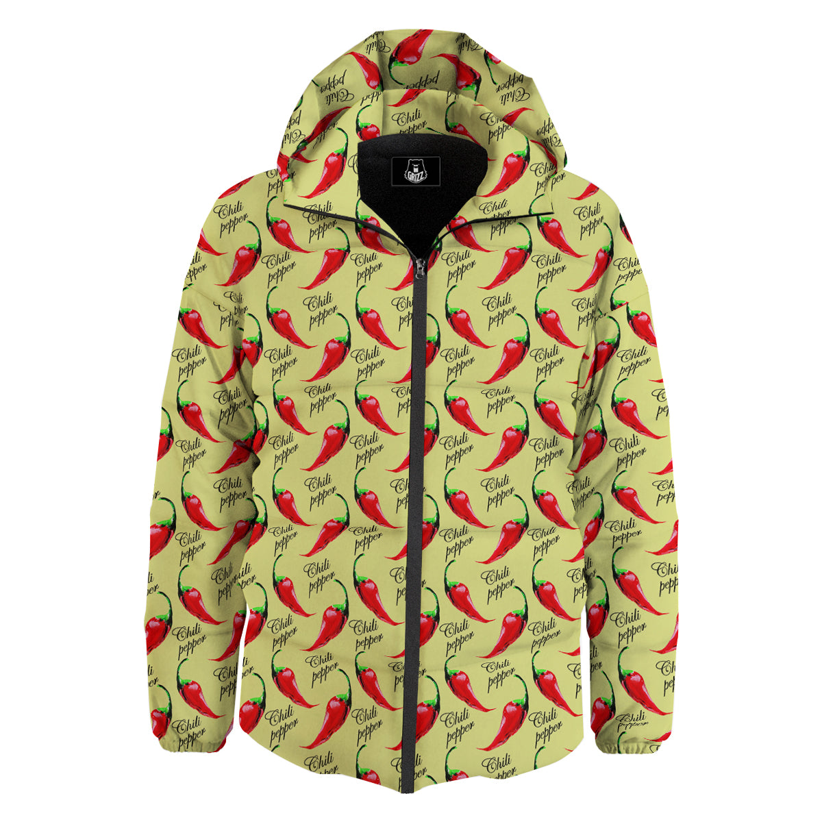 Chili Pepper Vintage Print Pattern Down Jacket-grizzshop