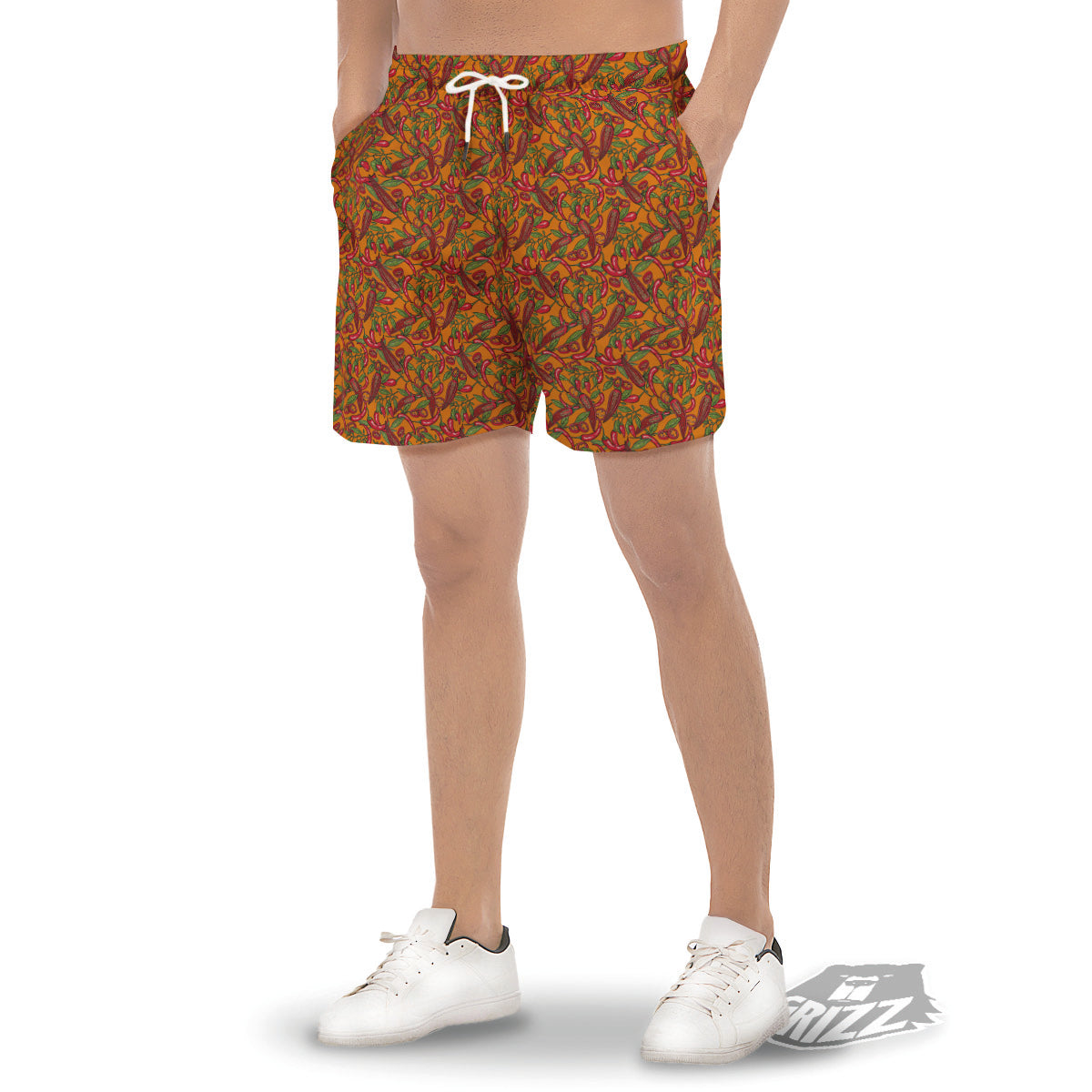 Chili Peppers Colorful Print Pattern Men's Gym Shorts-grizzshop