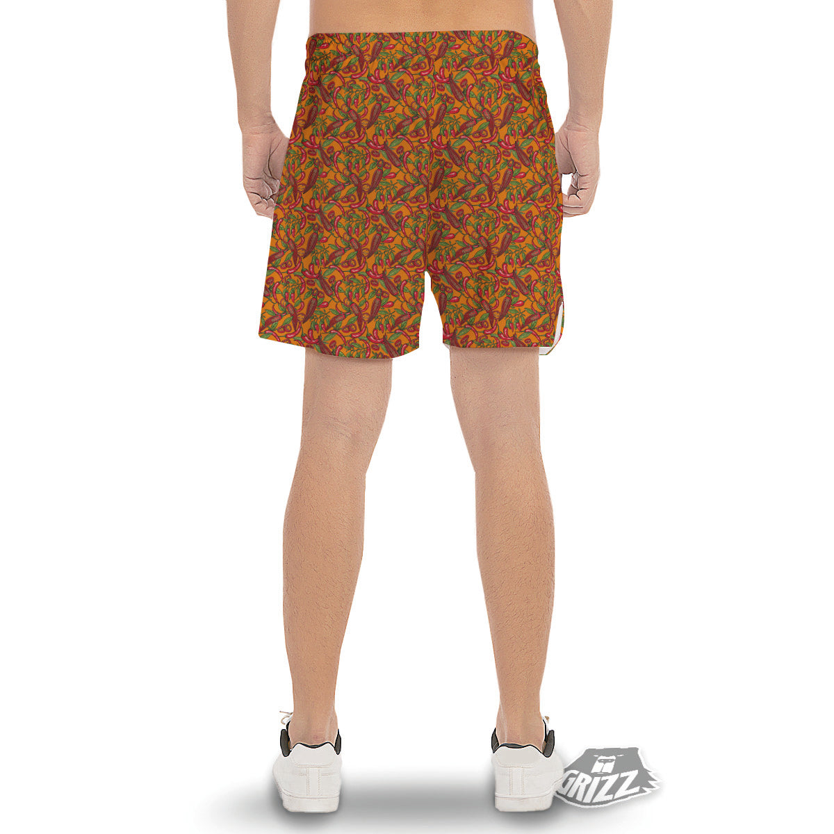 Chili Peppers Colorful Print Pattern Men's Gym Shorts-grizzshop