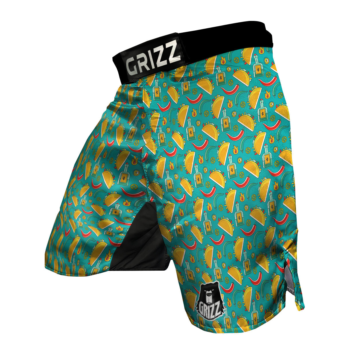Chilli Taco Pattern Print MMA Shorts-grizzshop