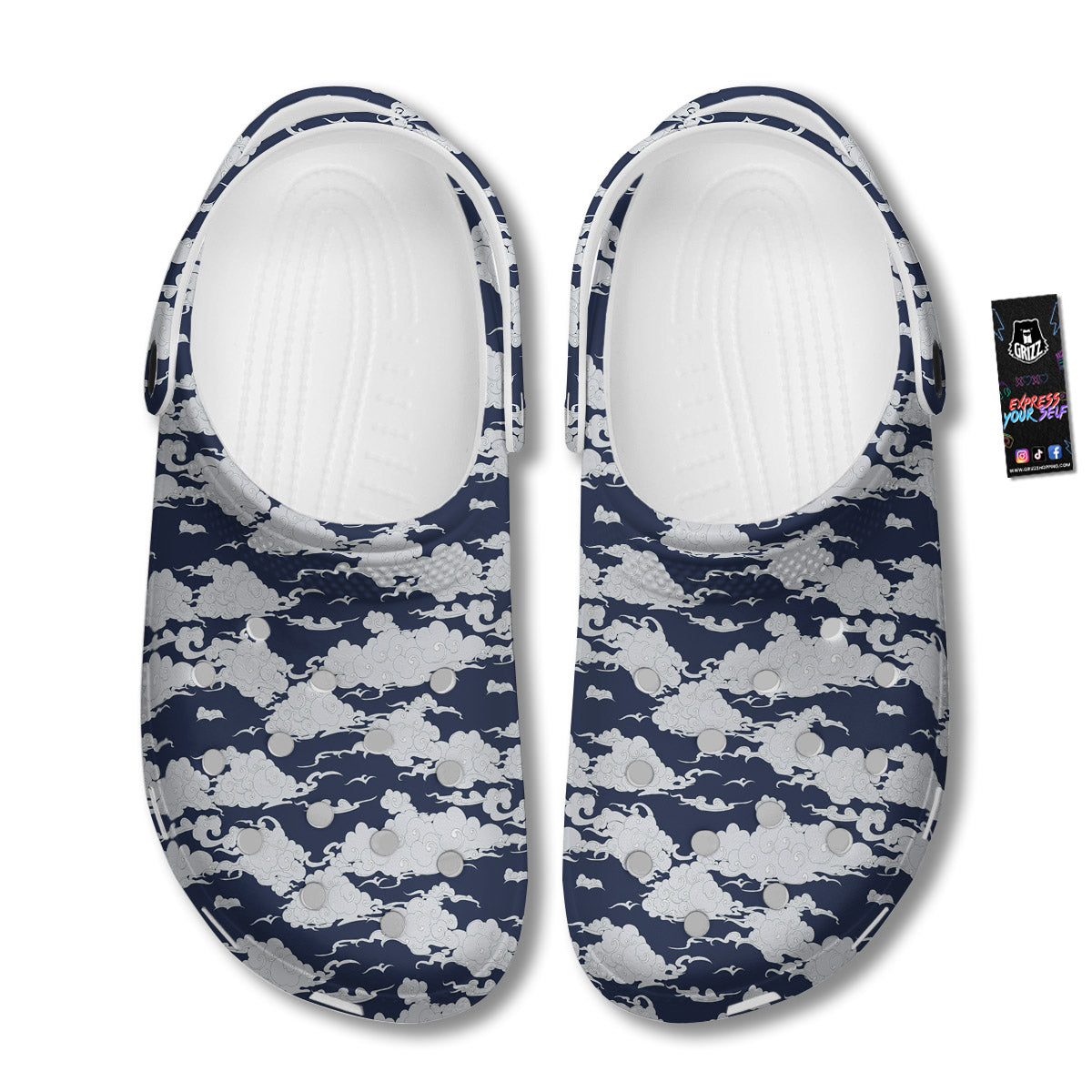 Chinese Cloud Print Pattern Clog-grizzshop