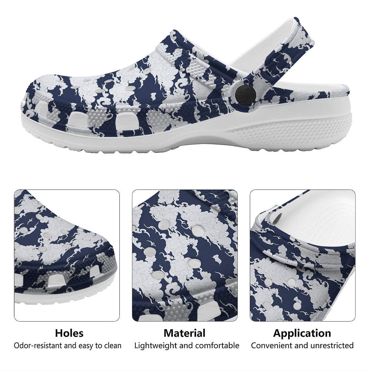 Chinese Cloud Print Pattern Clog-grizzshop