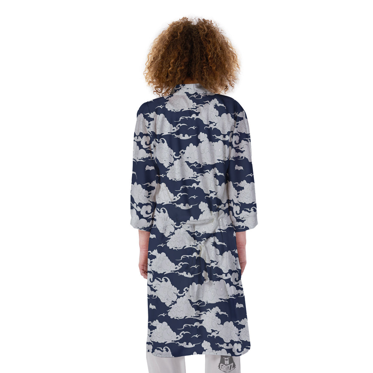 Chinese Cloud Print Pattern Kimono-grizzshop
