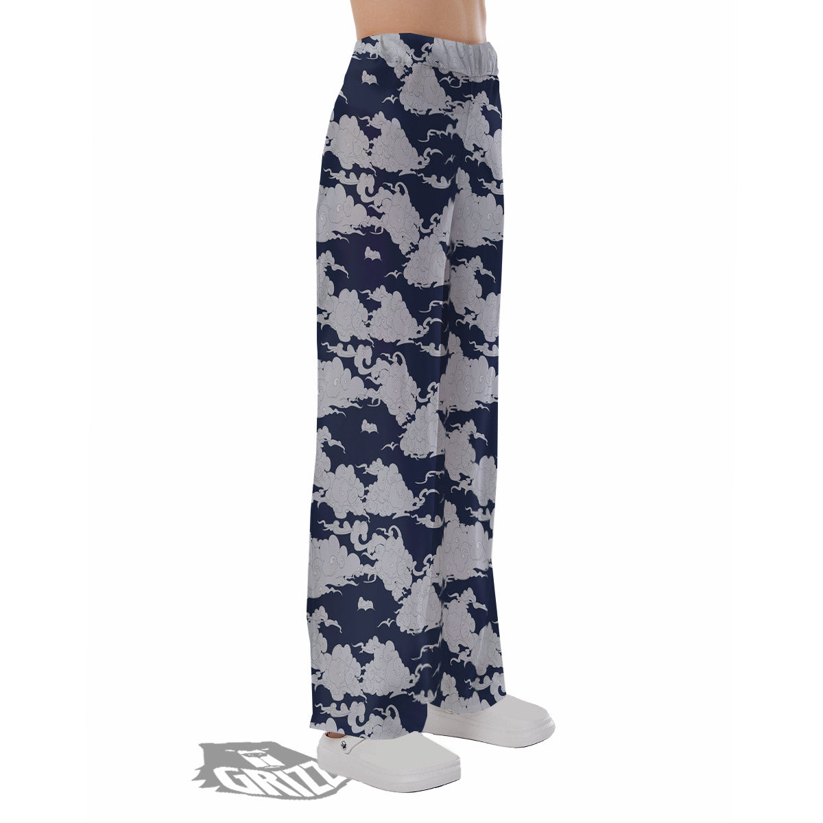 Chinese Cloud Print Pattern Pajama Pants-grizzshop