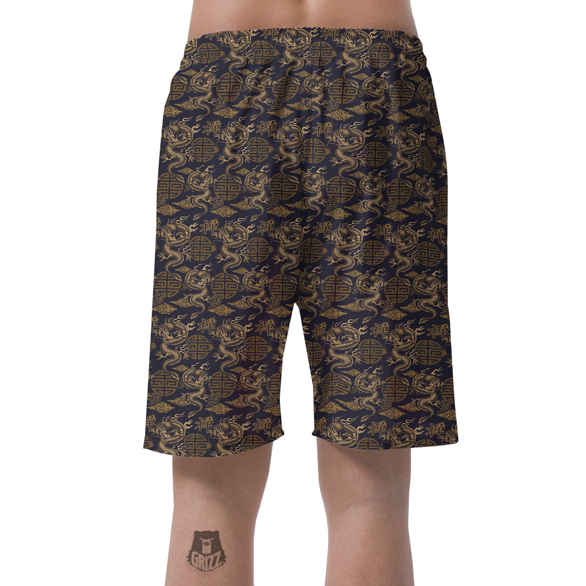 Chinese Dragon Print Pattern Men's Shorts-grizzshop
