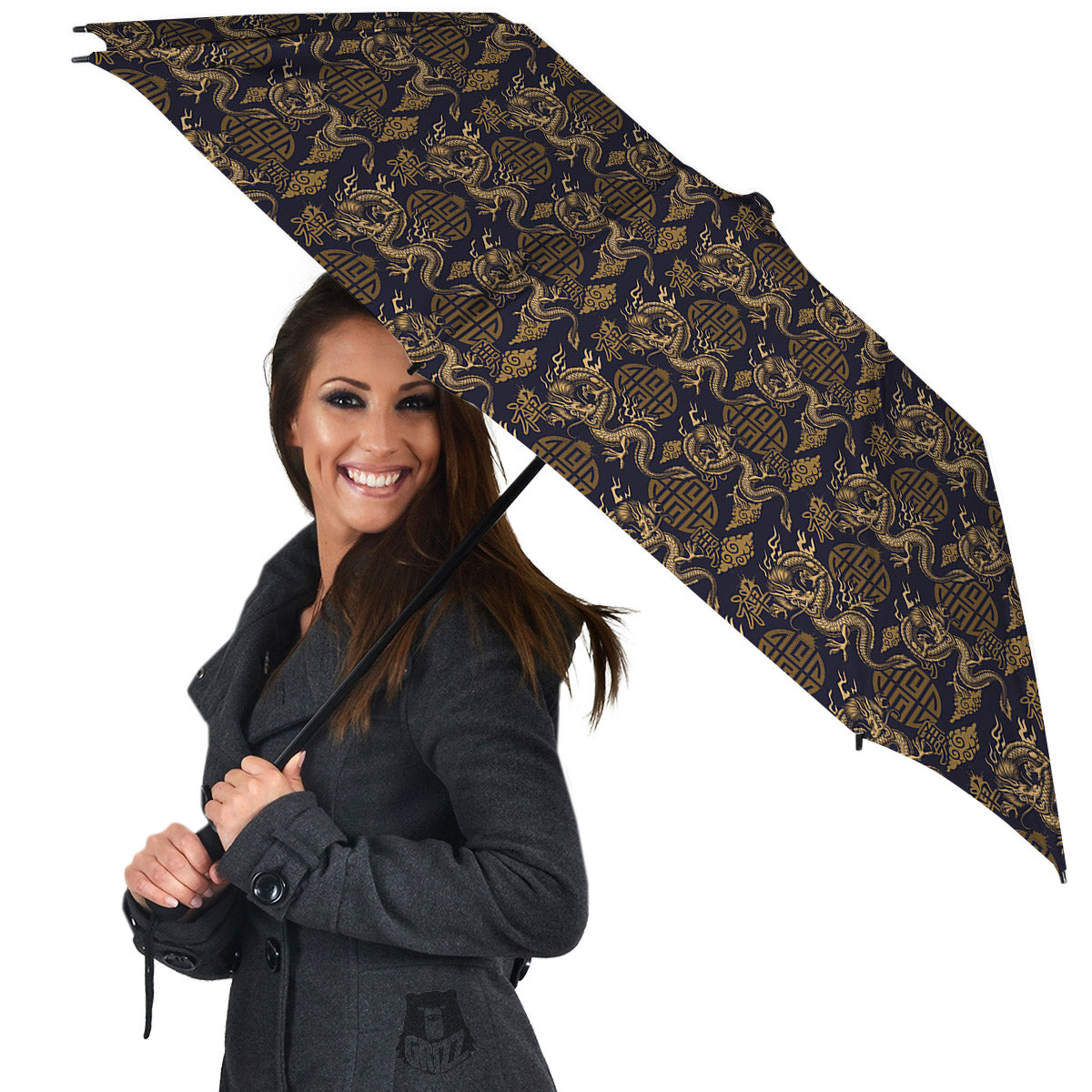 Chinese Dragon Print Pattern Umbrella-grizzshop