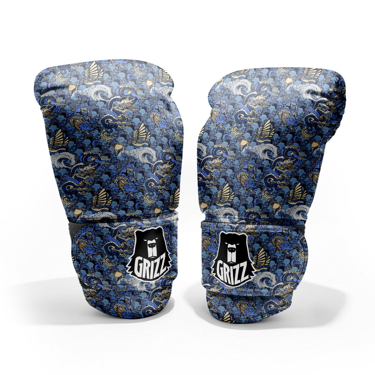 Chinese Dragon Sea Print Pattern Pro Boxing Glove