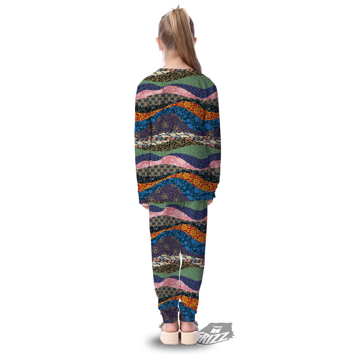 Chinese Fabric Art Print Pattern Kid's Pajamas-grizzshop