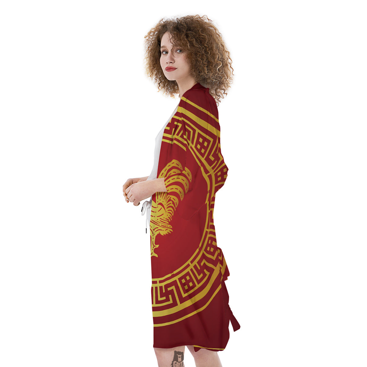 Chinese New Year Rooster Print Kimono-grizzshop
