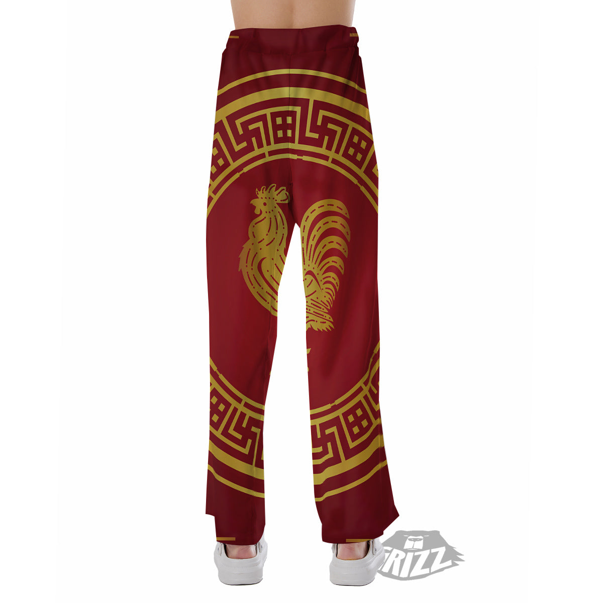 Chinese New Year Rooster Print Pajama Pants-grizzshop