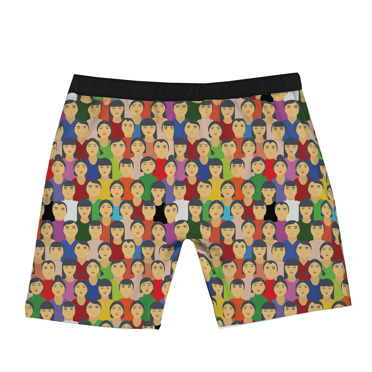 Chinese People Colorful Print Pattern Boxer Briefs-grizzshop