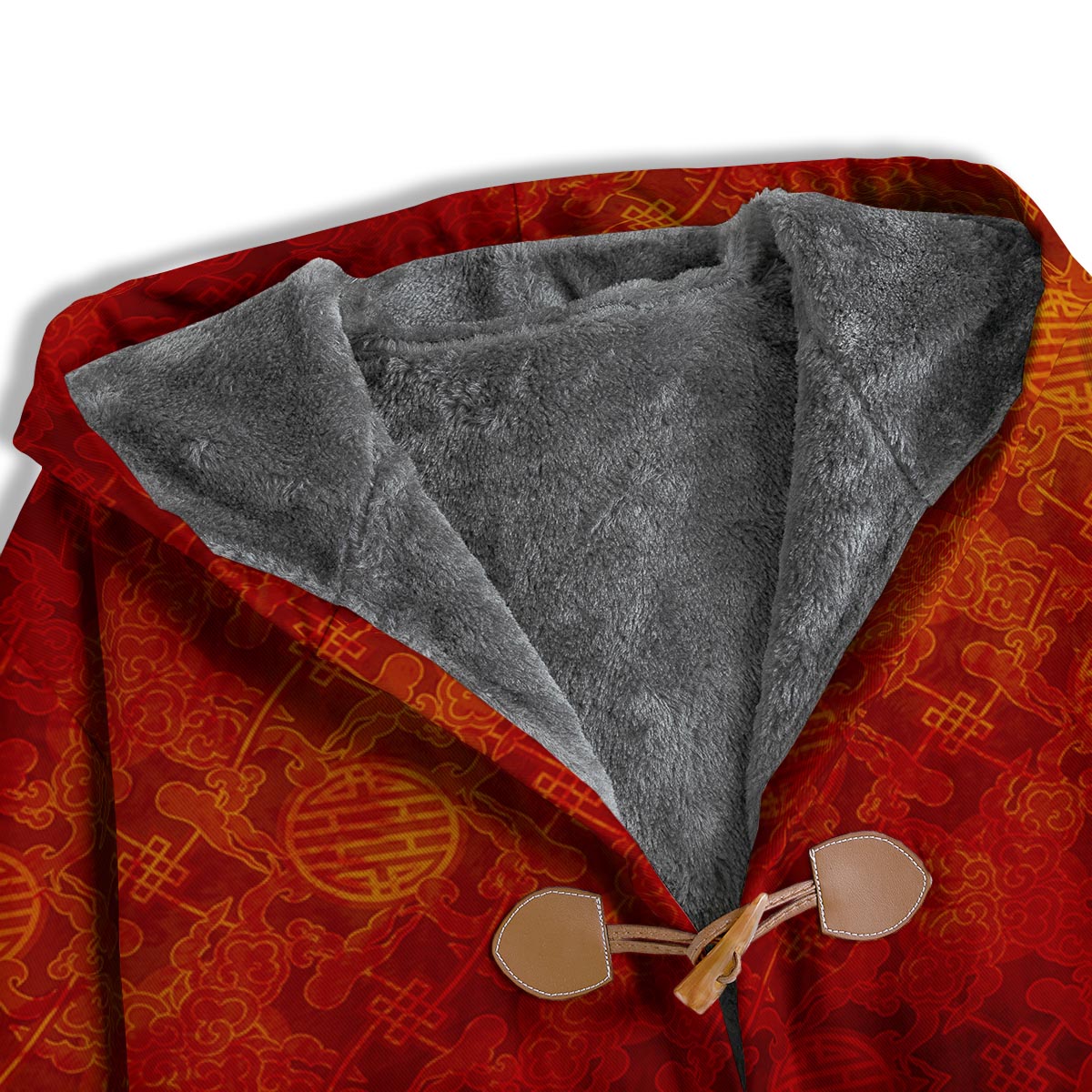 Chinese Red Print Pattern Men's Windbreaker Jacket-grizzshop