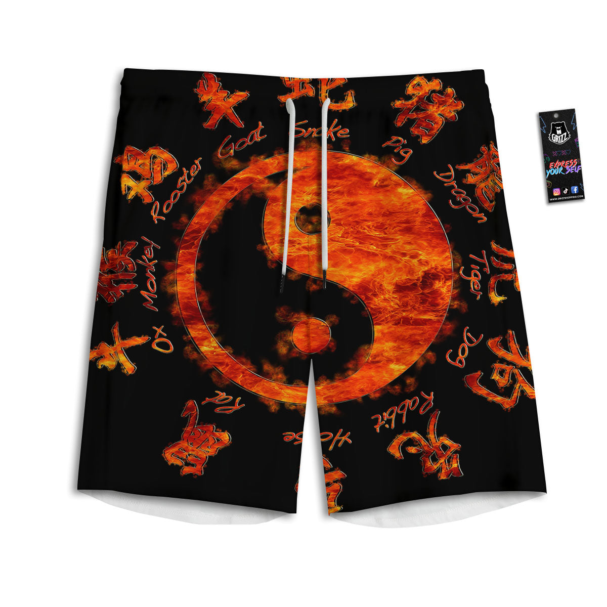 Chakra Manipura Mandala Print Men's Athletic Shorts