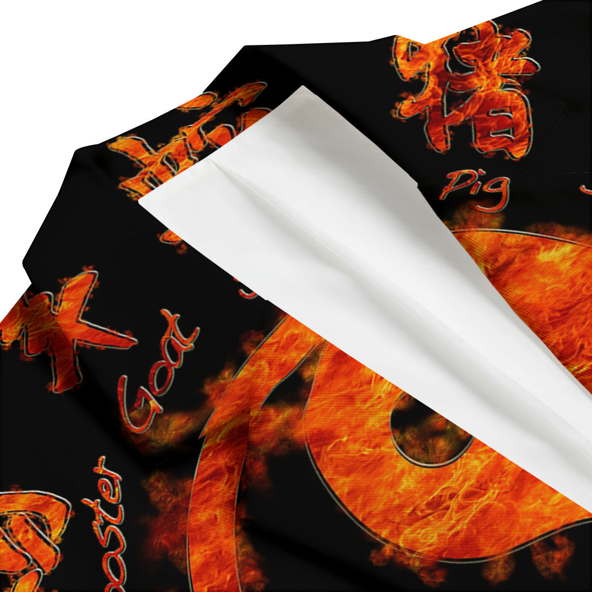 Chinese Zodiac Fire Yin Yang Print Men's Blazer-grizzshop