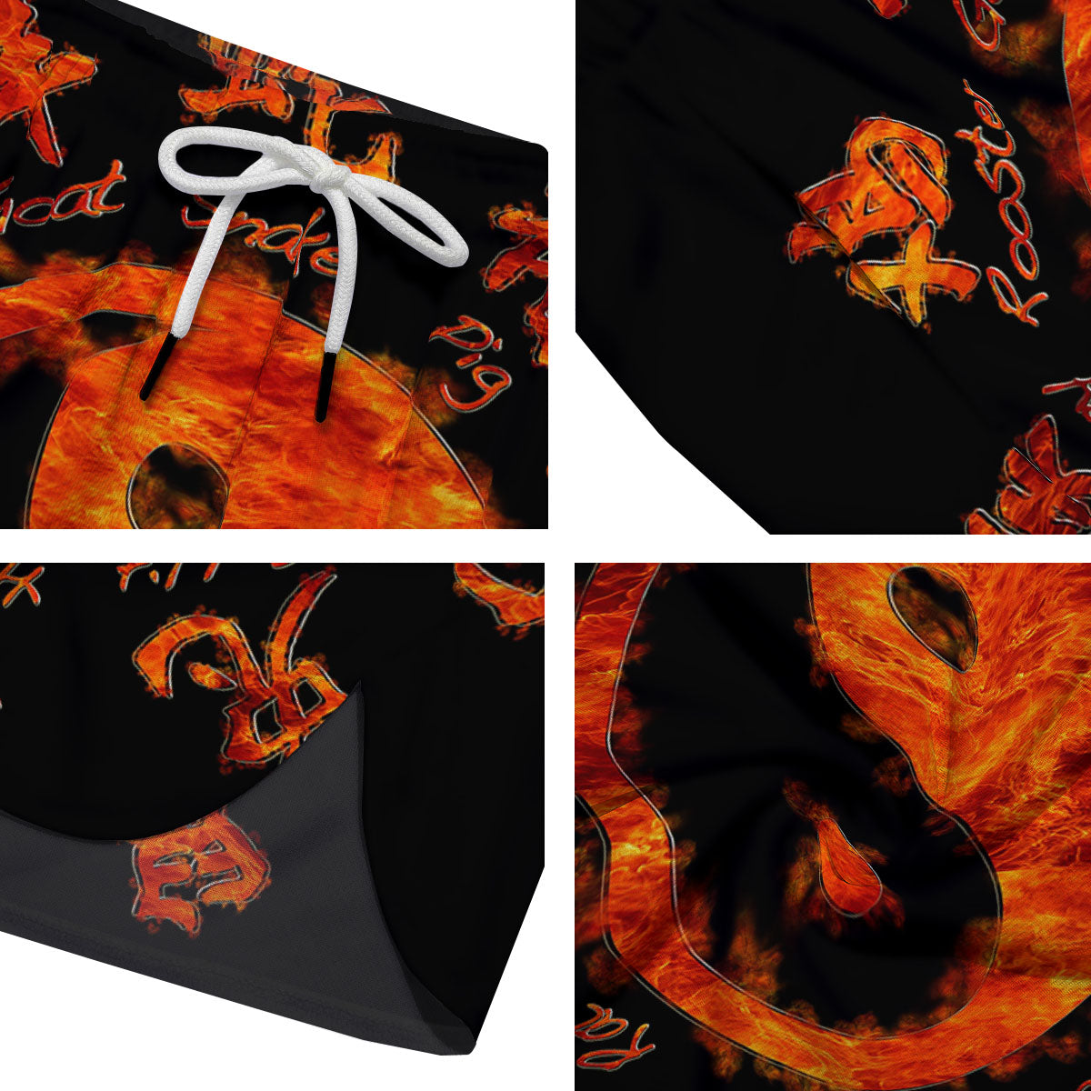 Chinese Zodiac Fire Yin Yang Print Men's Running Shorts-grizzshop