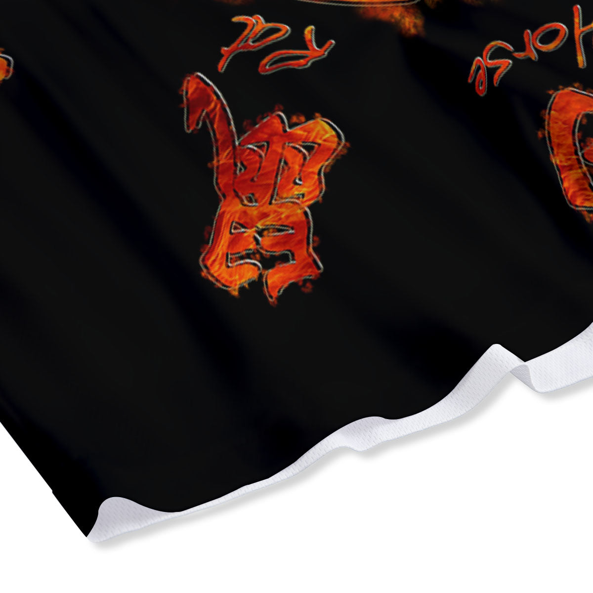 Chinese Zodiac Fire Yin Yang Print Mesh Shorts