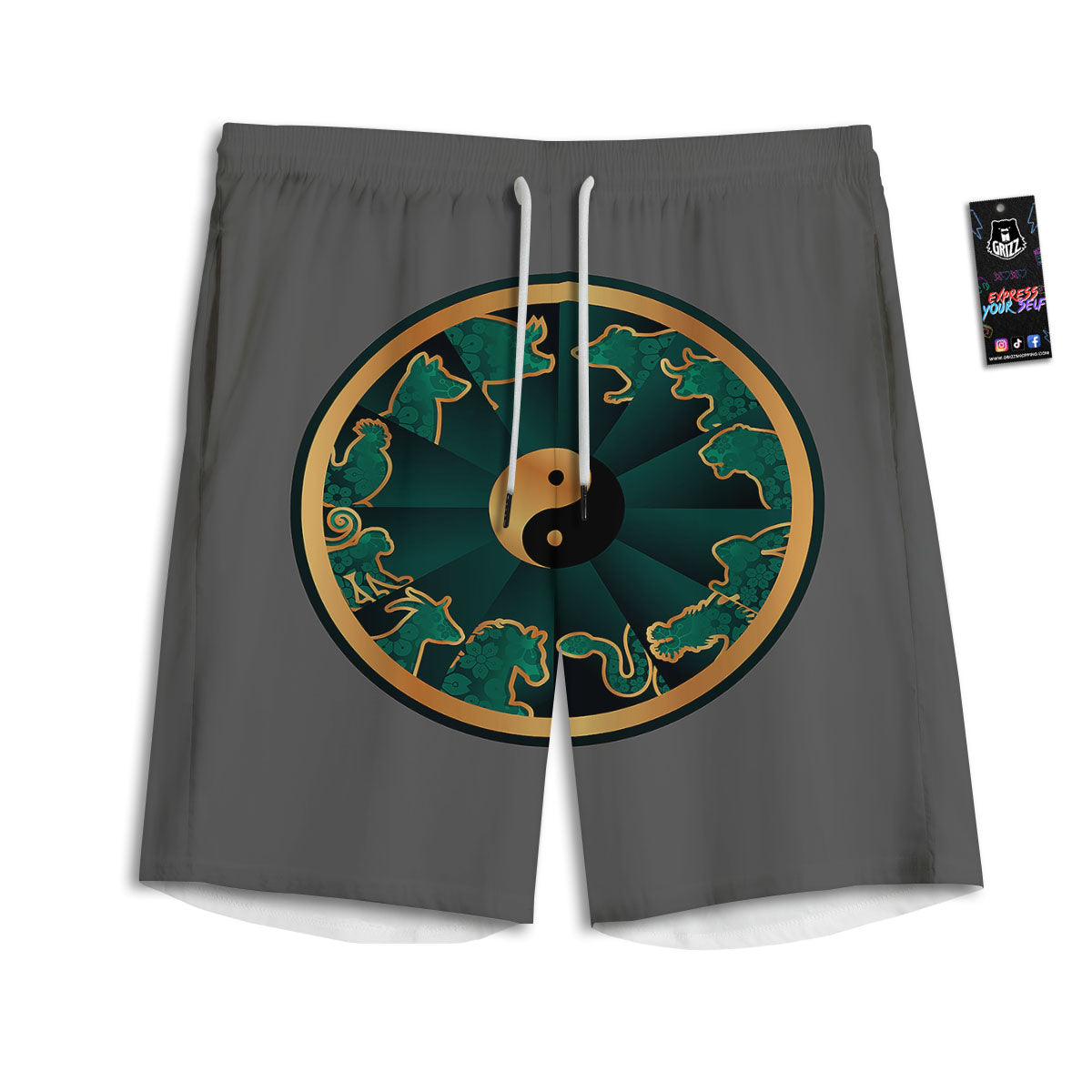 Chakra Manipura Print Pattern Men's Athletic Shorts