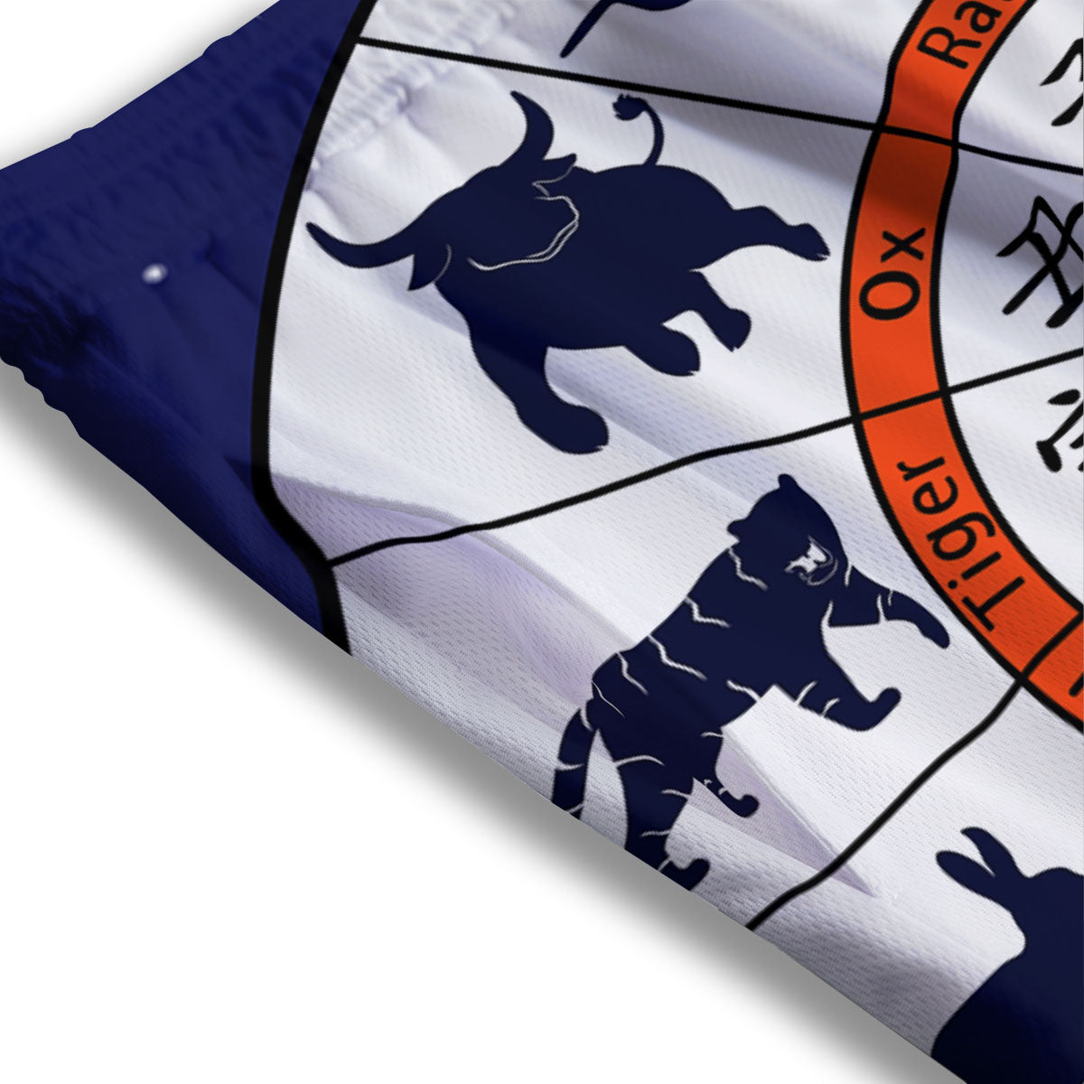 Chinese Zodiac Signs Yin Yang Print Mesh Shorts