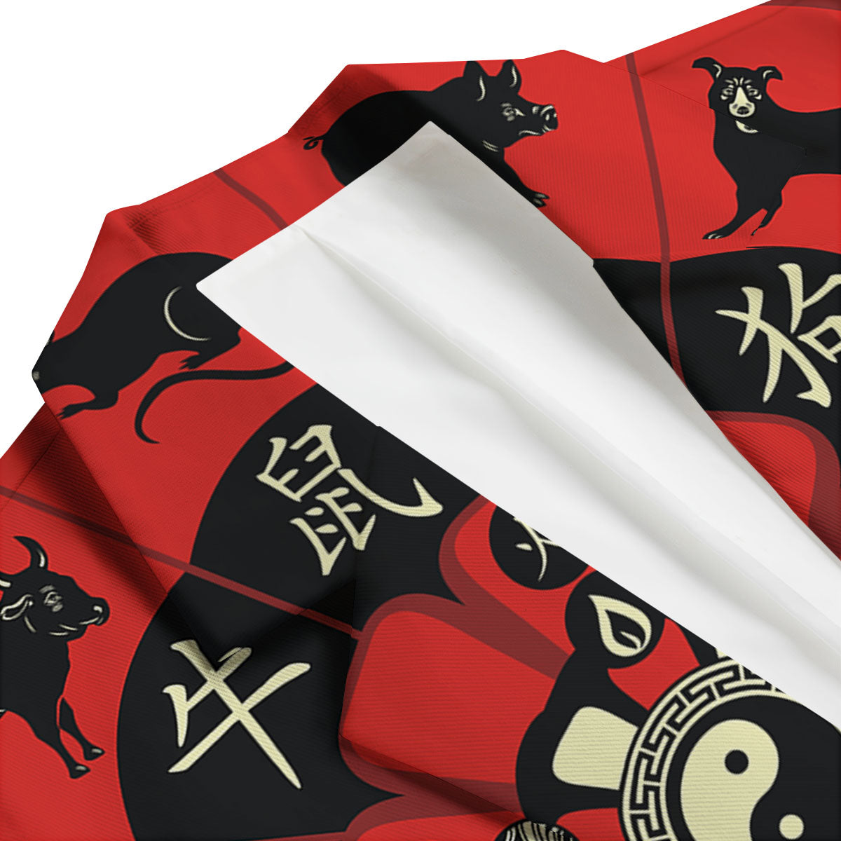 Chinese Zodiac Wheel Yin Yang Print Men's Blazer-grizzshop