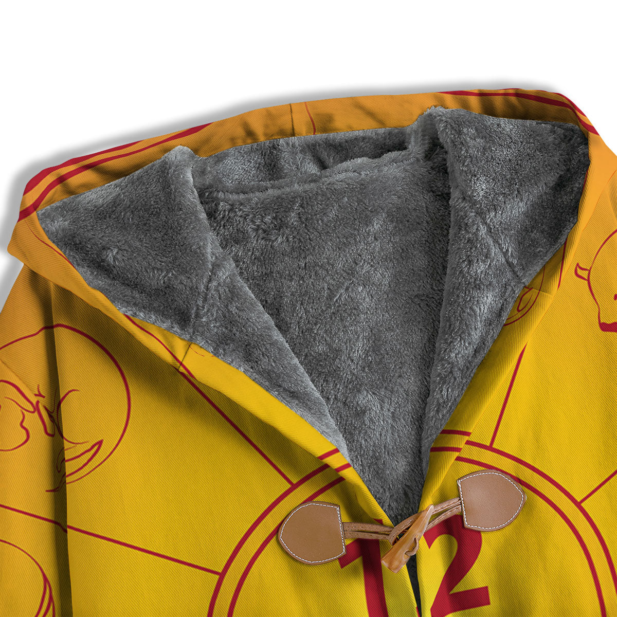 Chinese Zodiac Yellow And Red Print Men's Windbreaker Jacket-grizzshop