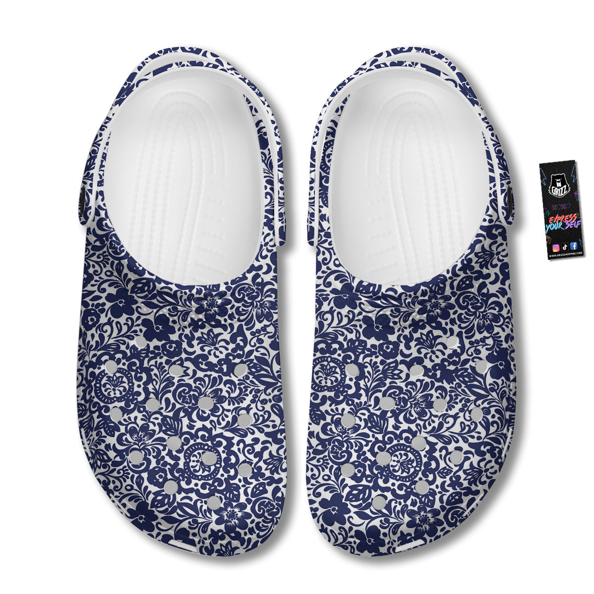 Chintz Floral Print Pattern Clog-grizzshop
