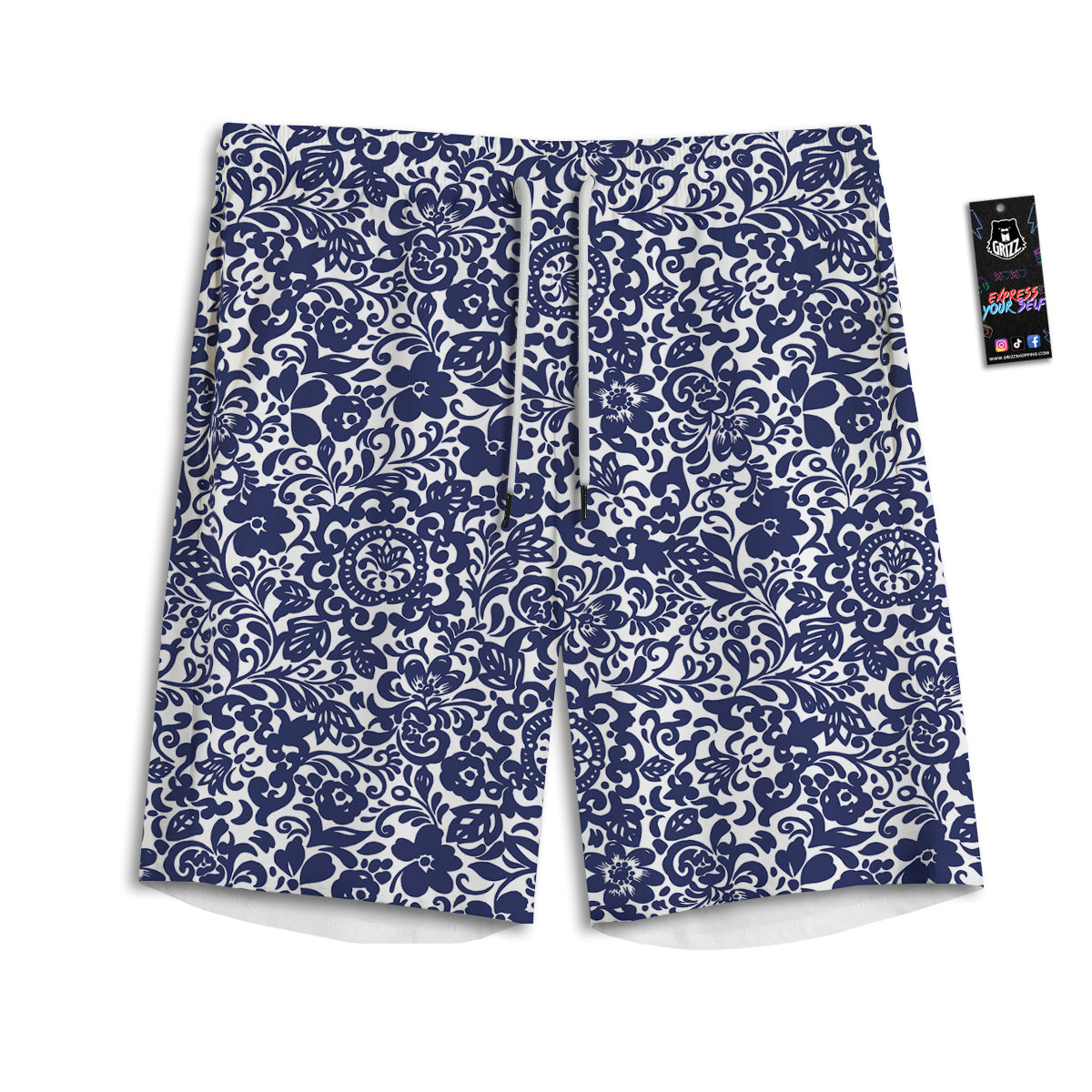 Chintz Floral Print Pattern Men's Athletic Shorts