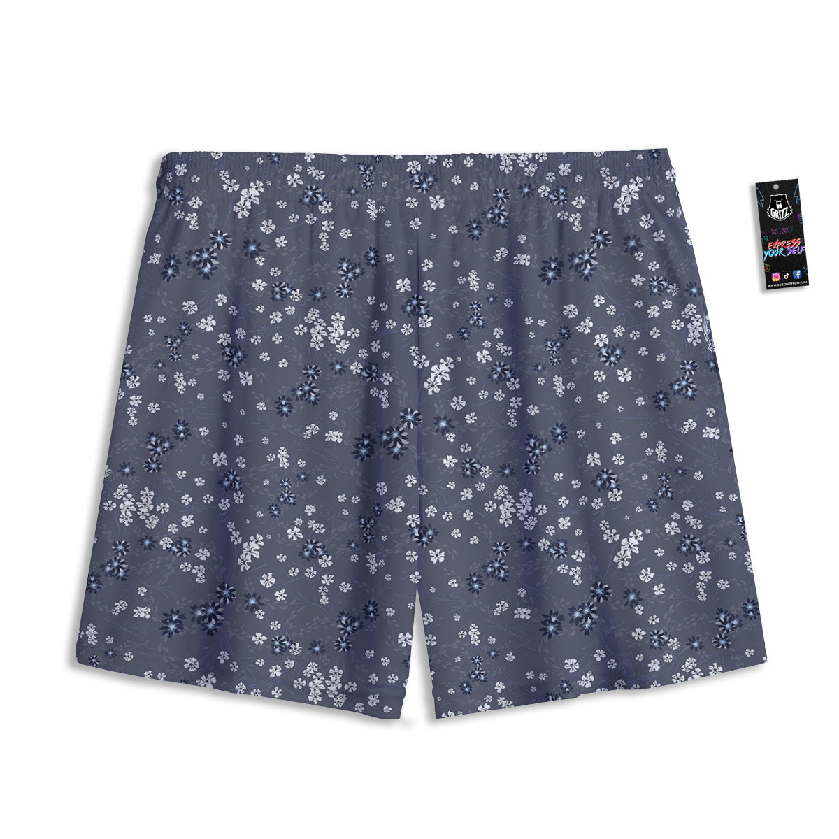 Flower Jeans Denim Print Pattern Mesh Shorts