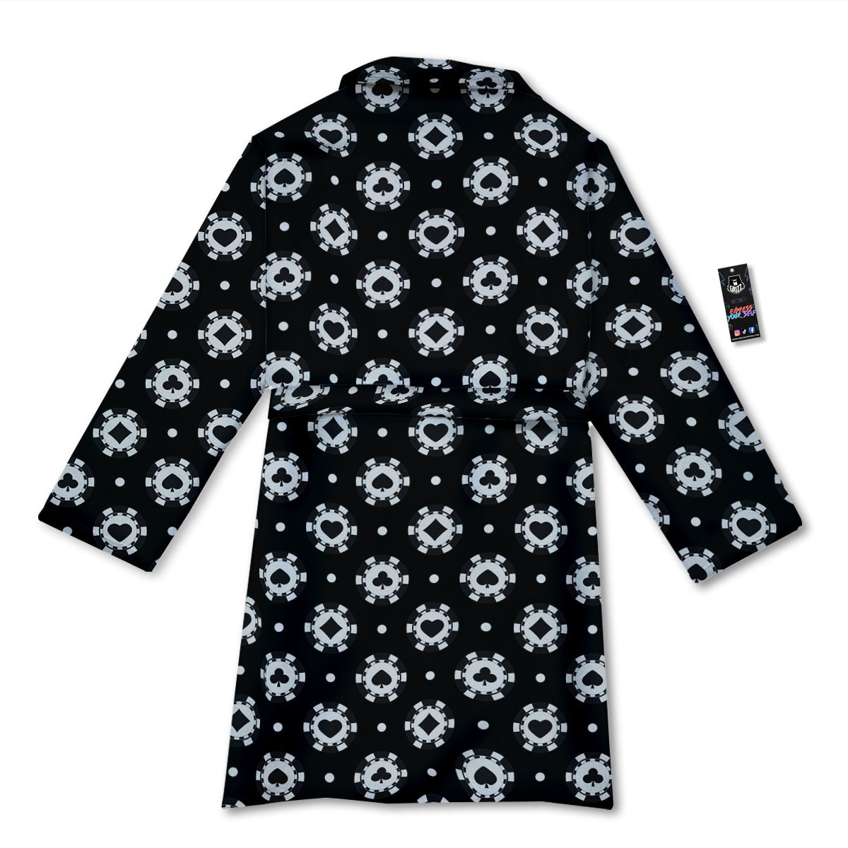 Chip And Casino Print Pattern Bathrobe-grizzshop